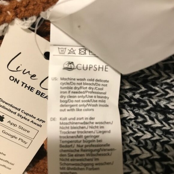 NWT Cupshe Women's Cardigan Sweater Knit Striped Sweater Long Sleeve Size Small - Picture 8 of 11